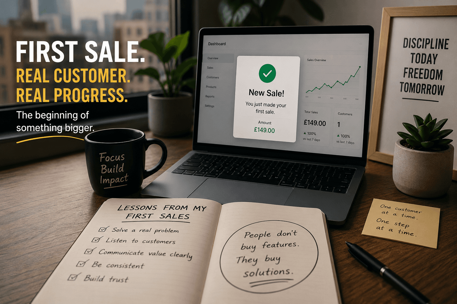 One student, one first sale